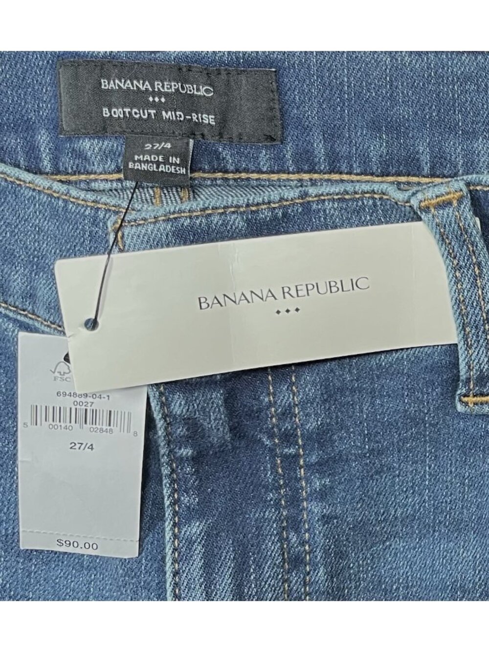 NWT Banana Republic Mid Rise Bootcut Medium Wash Jeans - Women Size 27/4 - Picture 4 of 12